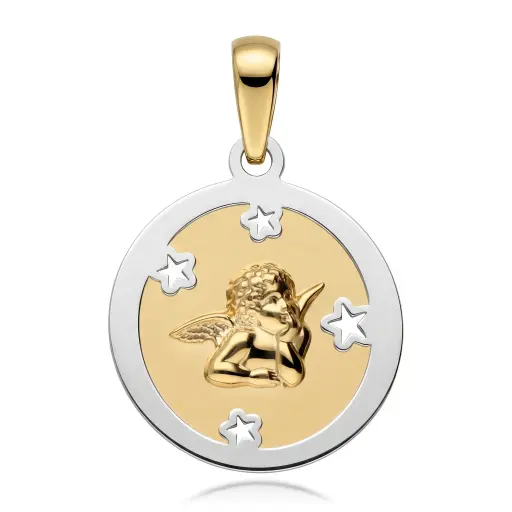 [6438] Medalla Angelote Bicolor Redonda