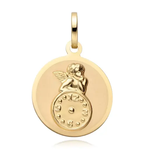 [6633] Medalla Angelote con reloj Redonda
