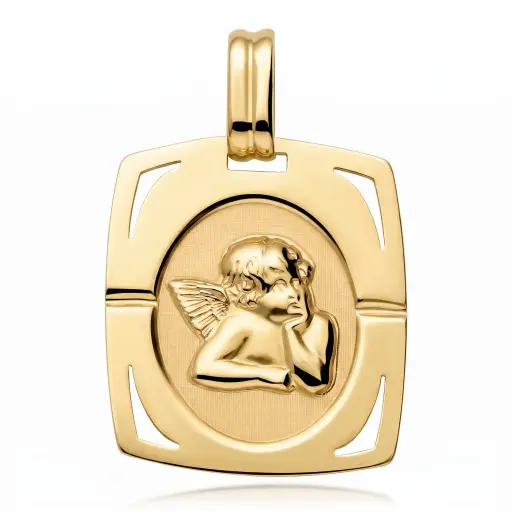 [6511] Medalla Angelote Rectángular Calada
