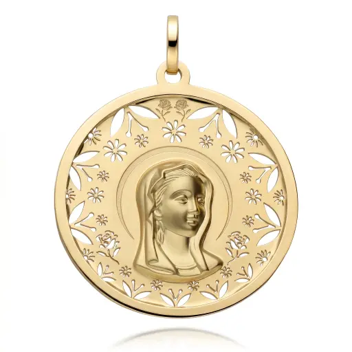 [6307] Medalla Virgen Niña Redonda