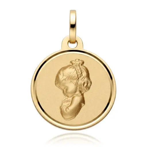 [6388] Medalla Virgen Niña Redonda