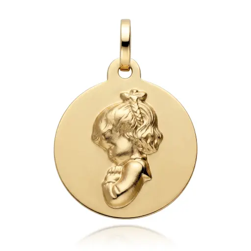 [6274 L] Medalla Virgen Niña Redonda Lisa