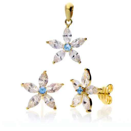 [7615 P C Cir] Conjunto Pendientes y Colgante