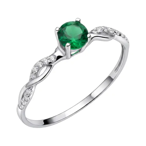 [3541 OBL Color] Sortija Engaste Oro Blanco Color