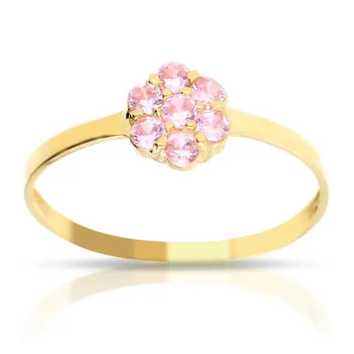 [4570s OA Rosa] Sortija Engaste Oro Amarillo 