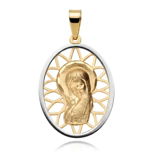 [6116] Medalla Virgen Niña Oval Bicolor 