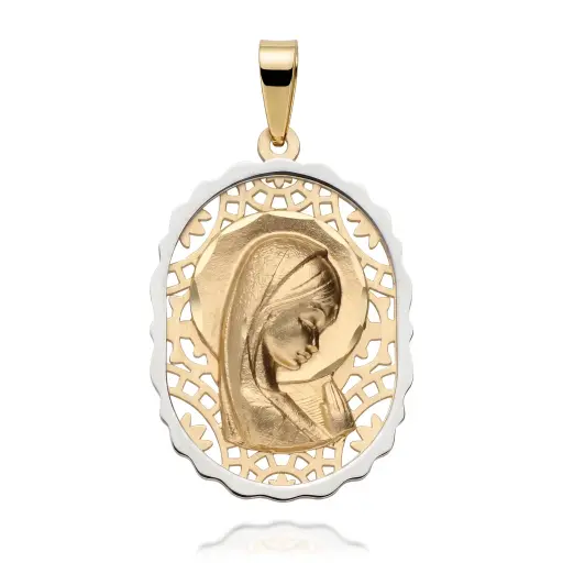 [6501] Medalla Virgen Niña Bicolor