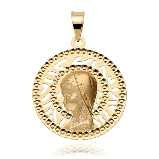 [6586] Medalla Virgen Niña Redonda 