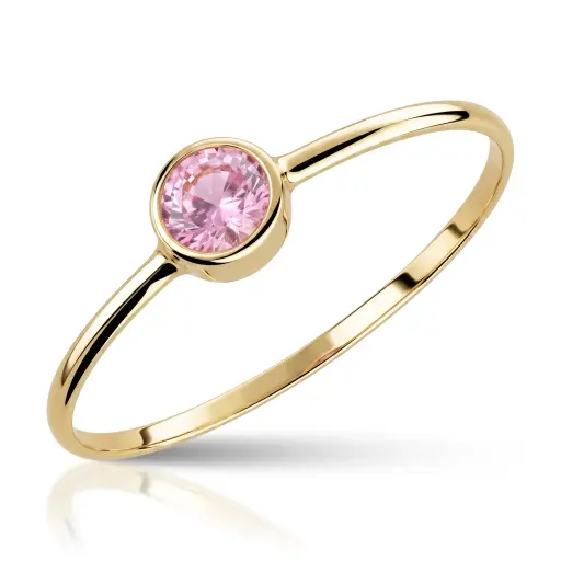 [7017-4s Rosa] Sortija Chatón Rosa