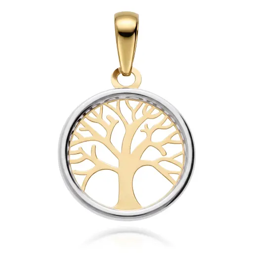 [7081c] Colgante Árbol de la Vida Redondo Bicolor