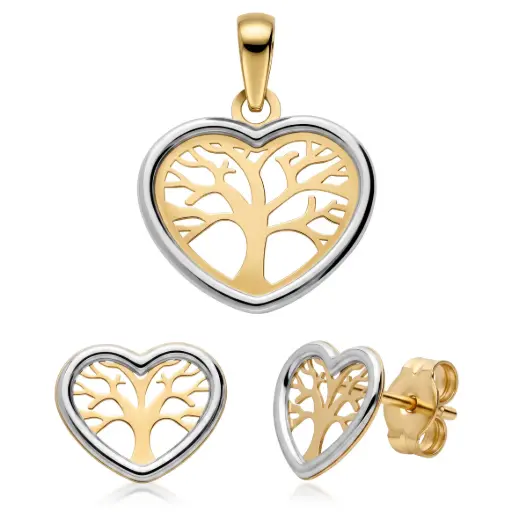 [7741] Conjunto Pendientes y Colgante Árbol de la Vida