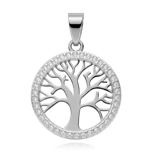 [2212 OBL] Colgante Árbol de la Vida Oro Blanco